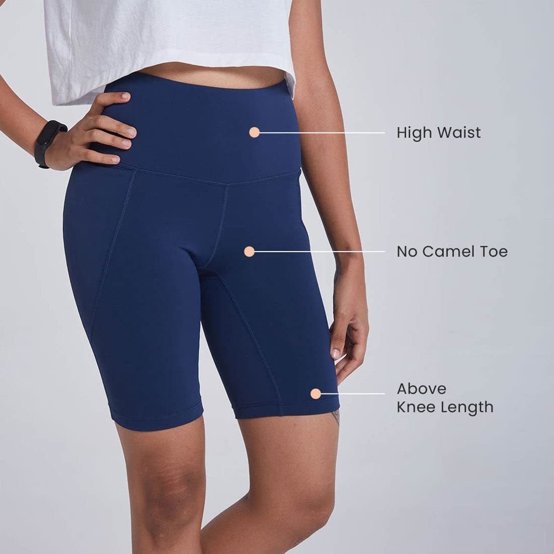 BlissClub Women The Ultimate Cycling Shorts| Cycling Shorts for Women| High-Waist| 3 Pockets| Squat-Proof | Cloudsoft Fabrics |