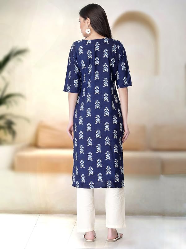 Pinkmint Straight Printed Kurti Party WERA Kurti Kurta Pant Set (Pack of 2)