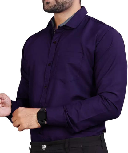 Tee Projekt Premium Plain Cotton Shirt for Men | Cotton Shirt | Casual Shirt | Solid Shirt | Full Sleeves | Formal Shirt (NS-ST1