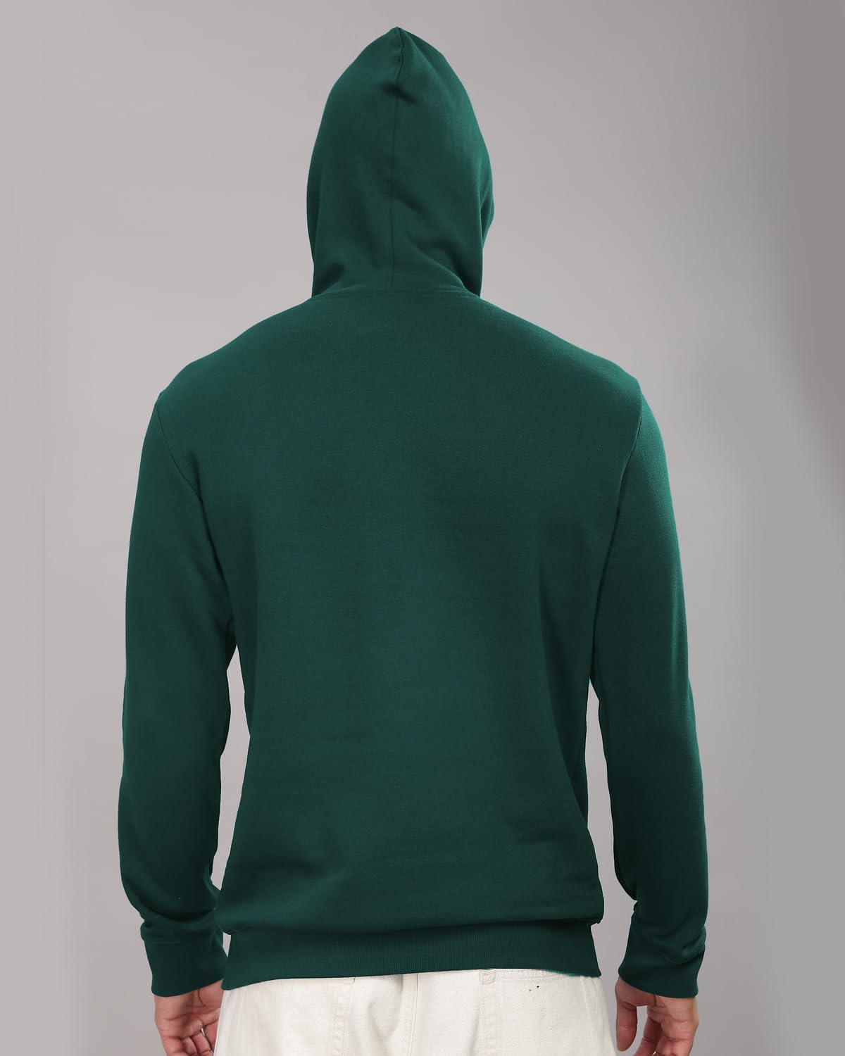 ADRO Mens Cotton Neck Hooded Sweatshirt (H24-BOST-GRN_Green