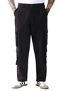 Hubberholme Men Solid Relaxed Fit Mid-Rise Korean Trousers 19 Black