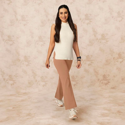 BlissClub Ultimate Flare Pants Lite for Women Above 55 ft Tall | High Waist Trousers and Formal Pants for Office wear | Comfort