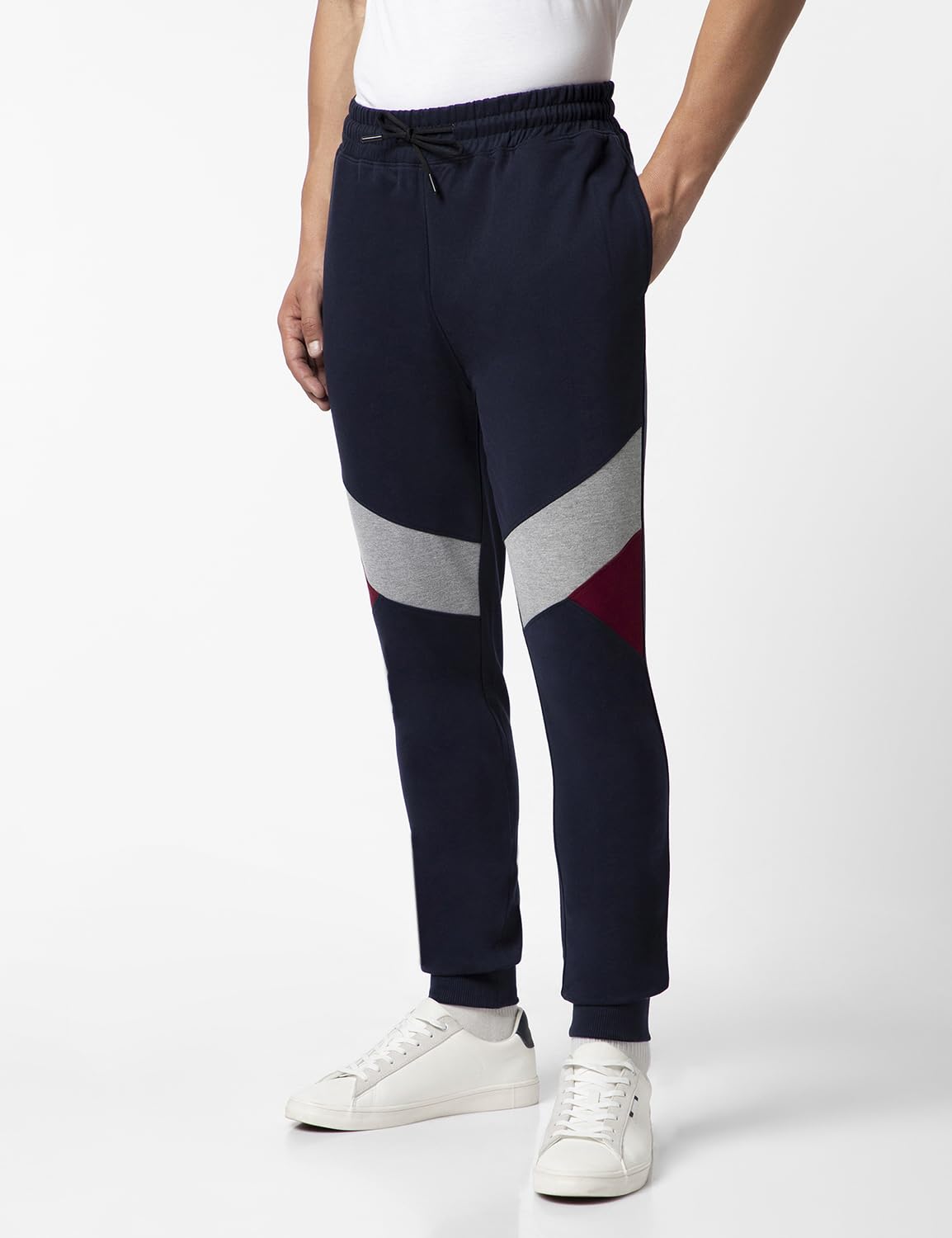 FYLTR Mens Colourblock Joggers with Elasticated Waist and Contrast Drawstrings