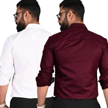 Tee Projekt Solid Shirt for Men | Formal Shirt | Long Sleeve Button-Down Shirt | Home Wear
