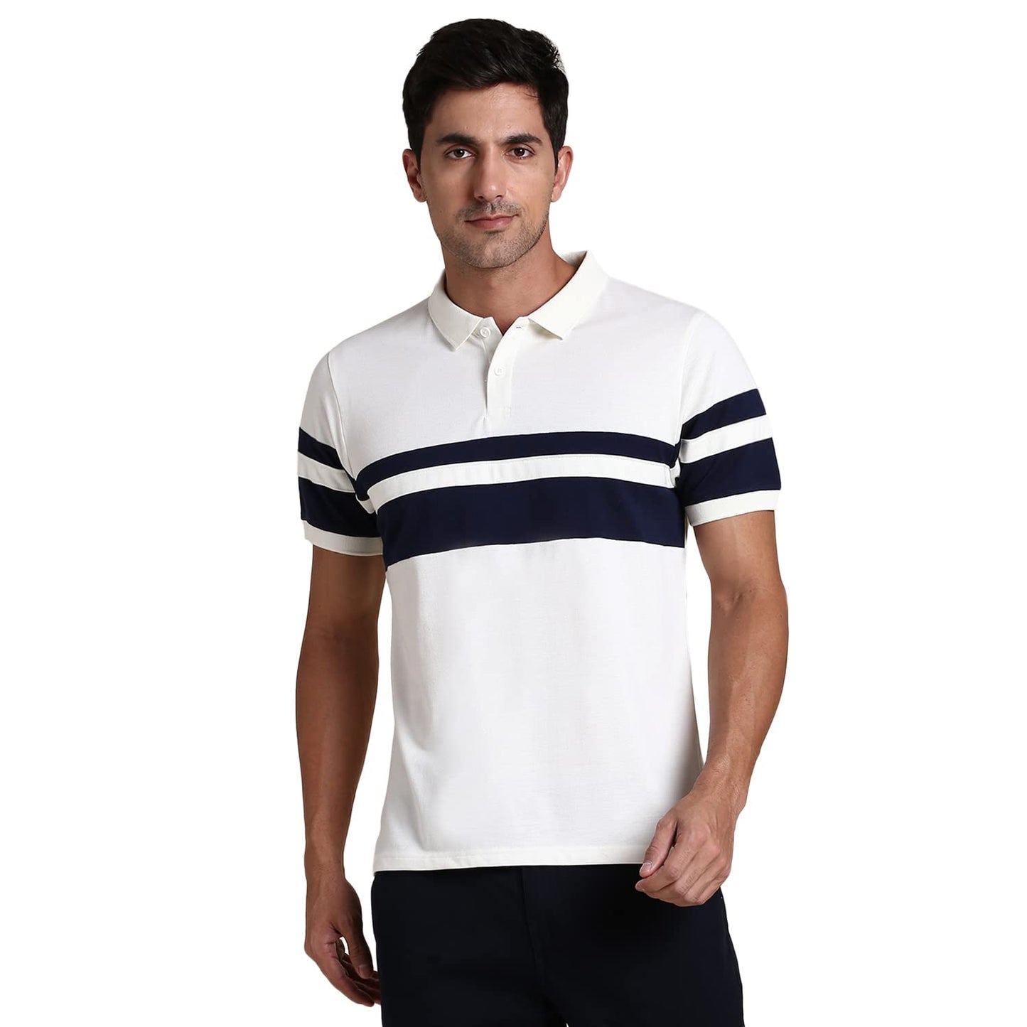 Dennis Lingo MenS Slim Fit Offwhite Polo T-Shirt