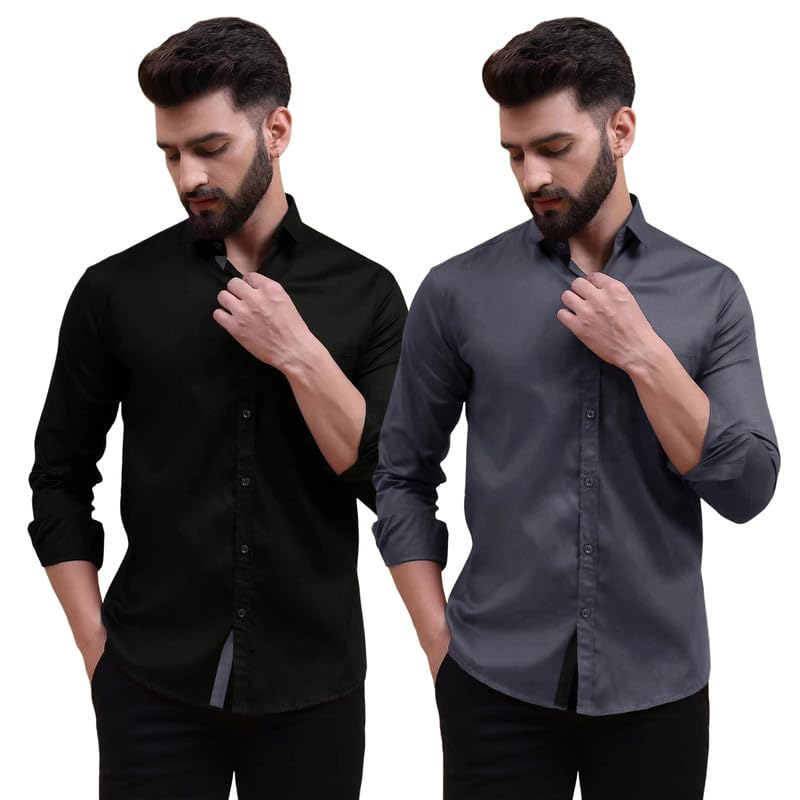 Tee Projekt Solid Shirt for Mens,Solid Shirt for Mens, Casual Shirt for Men,Full Sleeve Spread Collar Shirt for Men, Shirt for