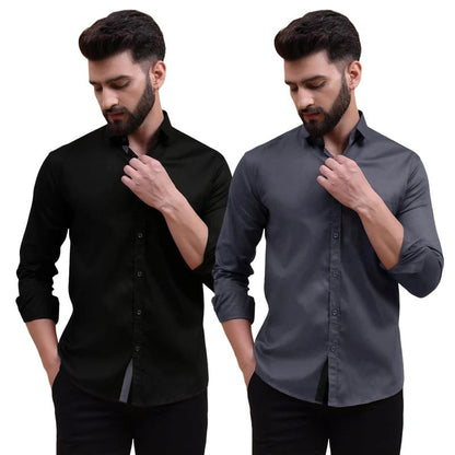 Tee Projekt Solid Shirt for Mens,Solid Shirt for Mens, Casual Shirt for Men,Full Sleeve Spread Collar Shirt for Men, Shirt for