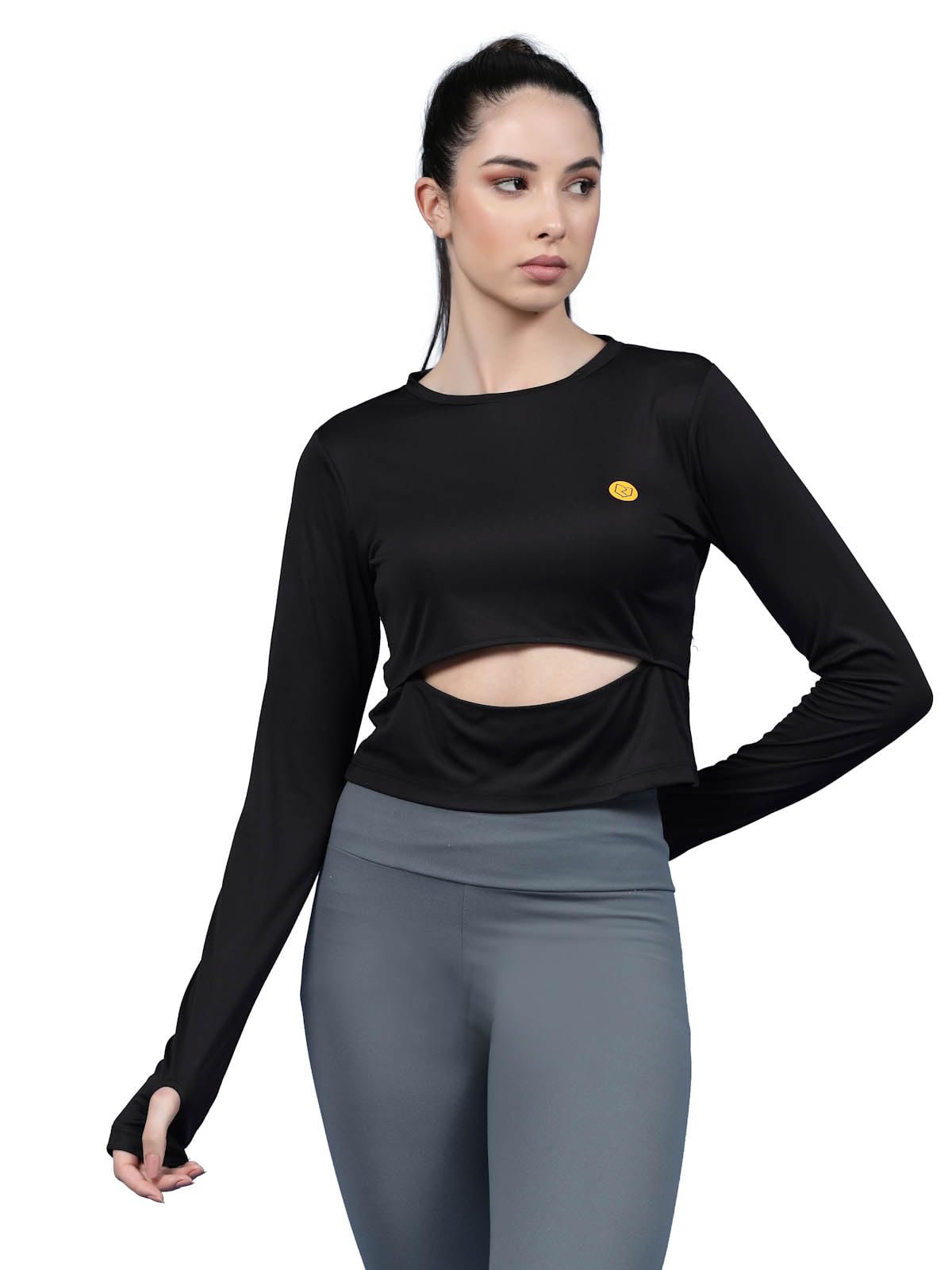 Rigo Round Neck Activewear Top for Women | Comfort Fit Stylish Active T-Shirt for Girls | Gym/Sports Wear Tees & Workout Tops
