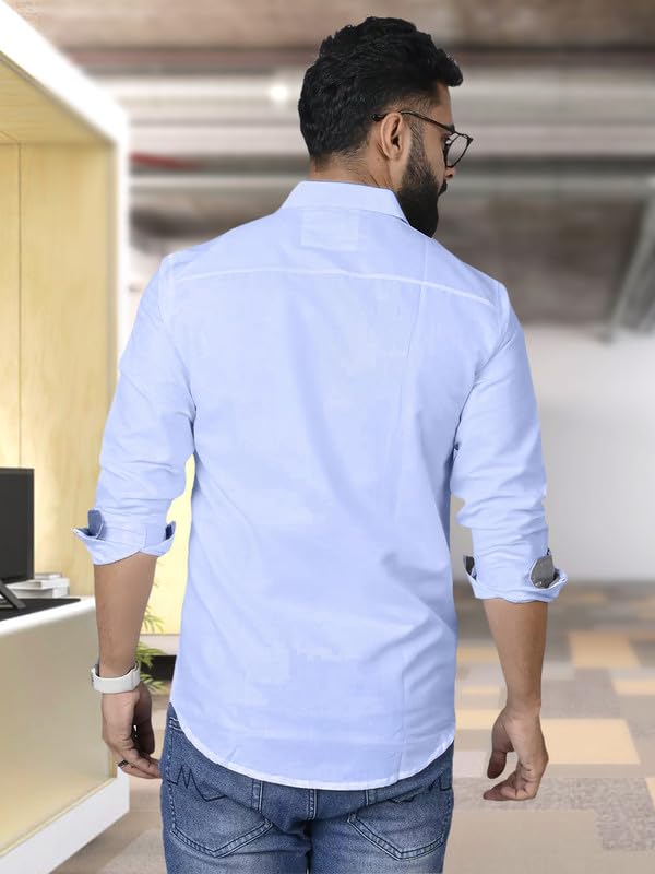 PinkMint Shirt for Men Cotton Fancy Long Sleeve Button Down Formal Combo Shirt Stylish Summer Shirt Fancy Goa Wear (Pack of 2)