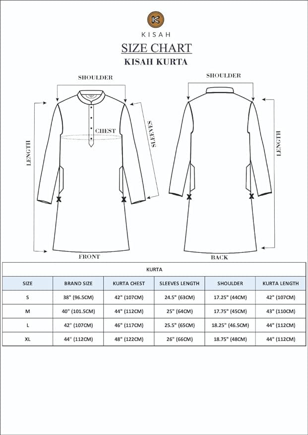 Kisah Cotton Kurta For Men, Full Sleaves, Knee Length, Straight, Regular Fit, Mandarin Collar, Geometric Embroidered Mirror Work