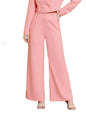 Kotty Womens High Rise Regular Fit Viscose Rayon Solid Trousers Light Pink