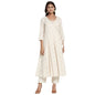 Fabindia Women Cotton Hand Block Print Long Kurta Natural_L