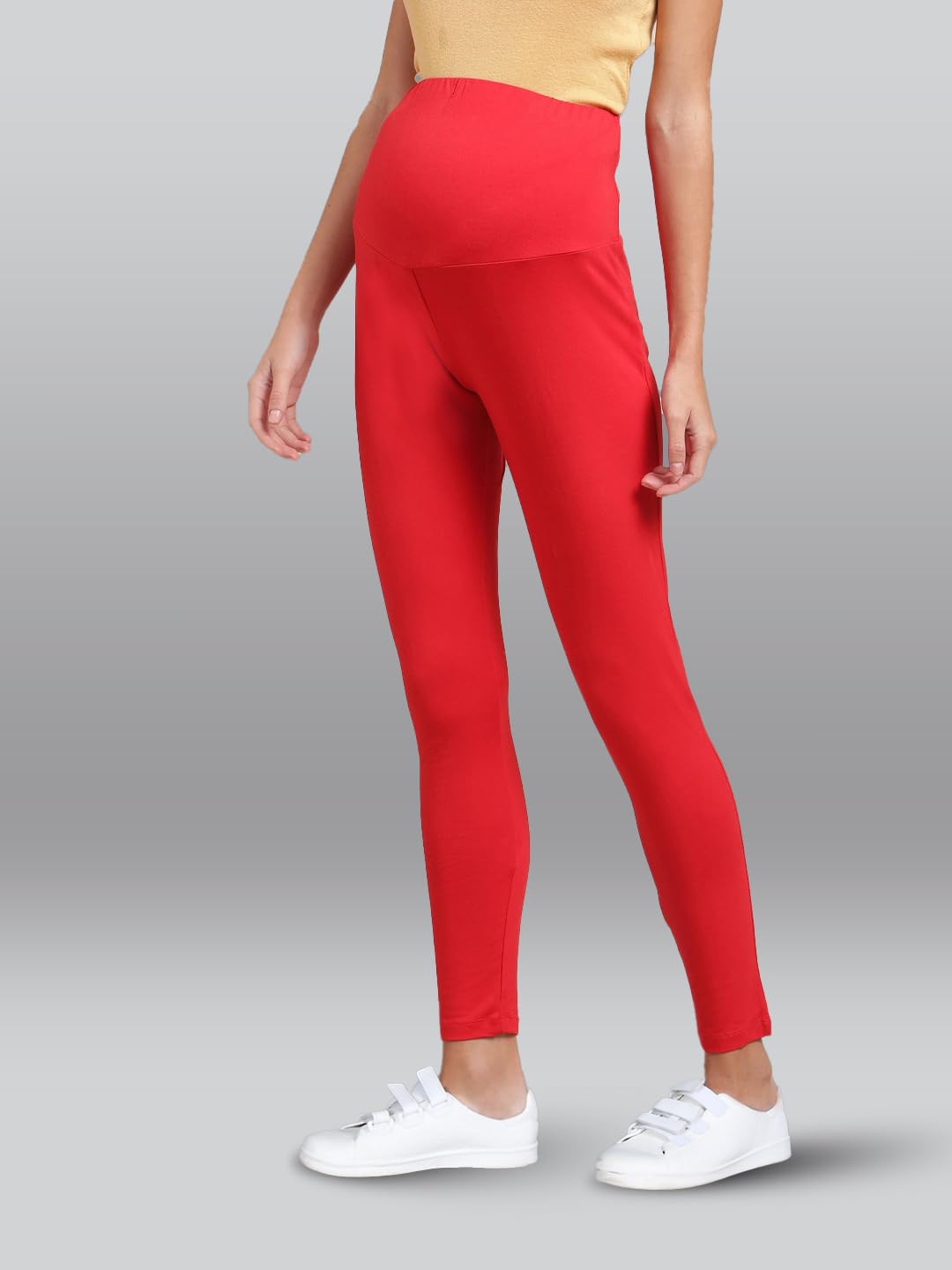 Lyra Overbelly Maternity Leggings Red