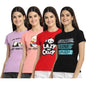 Preneum Womens Cotton Regular Fit Latest Graphic Stylish Printed Short Sleeves Casual T-Shirt || Trendy Design & Stylish (Pack