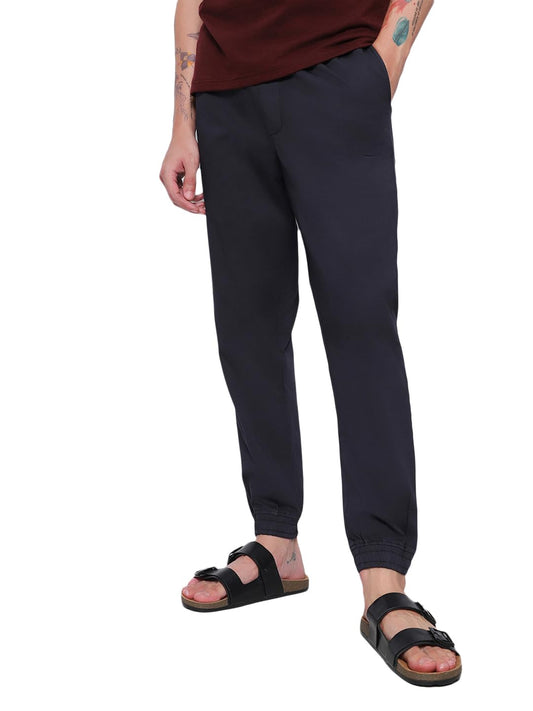 Bewakoof MenS Over Dyed Cotton Jogger Pants - Regular Fit_591113_Black_30