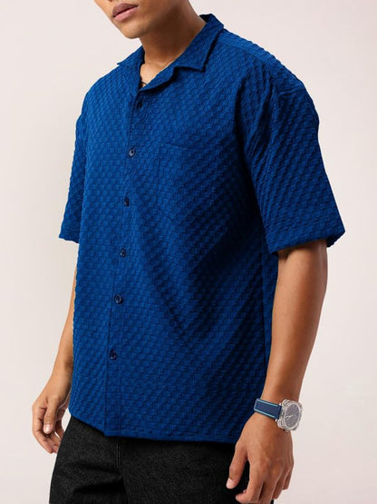Tee Projekt Men Popcorn Shirt ll Effortlessly Stylish and Perfect for Weekend Wear Navy Blue