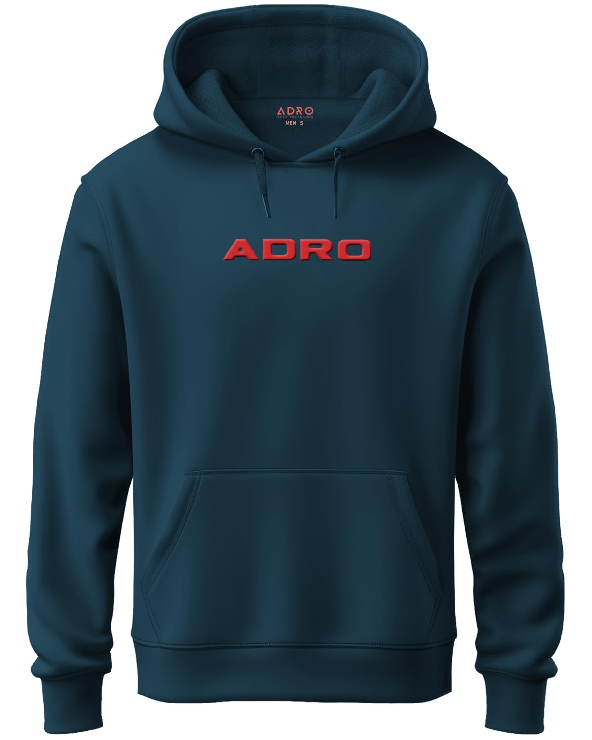 ADRO Mens Hoodies with Hail The Dragon Puff Backside Printed, 100% Cotton 340GSM. (H23-M-DRA-SB_Teal)