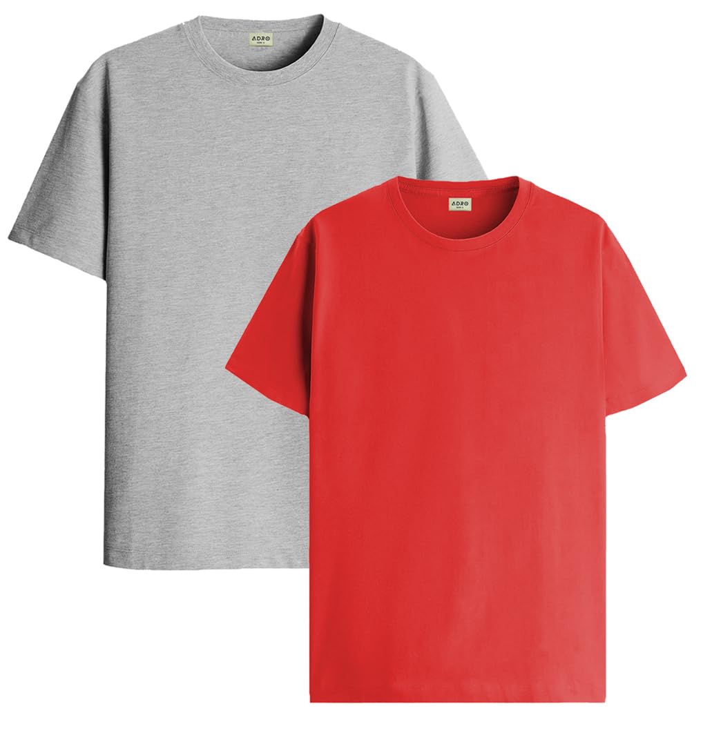 ADRO T Shirts Pack of 2 Mens Tshirts Cotton T Shirts for Men Tshirt T-Shirts Combo T Shirts Tshirts for Men Plain Solid Tshirts