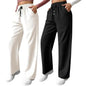 Leriya Fashion High Waist Trousers For Women  Flared Korean Style Formal Pants | Elegant Workwear For Office, College & Events (