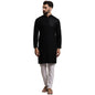 SOJANYA (Since 1958 Men's Pure Cotton Black Sequence Kurta & White Pyjama Set
