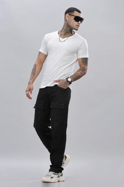 ADRO V-Neck T Shirt for Men, 100% Cotton Vneck Tshirt is Ideal for Casual wear, Workouts and Loungewear, Adding a Stylish Touch.
