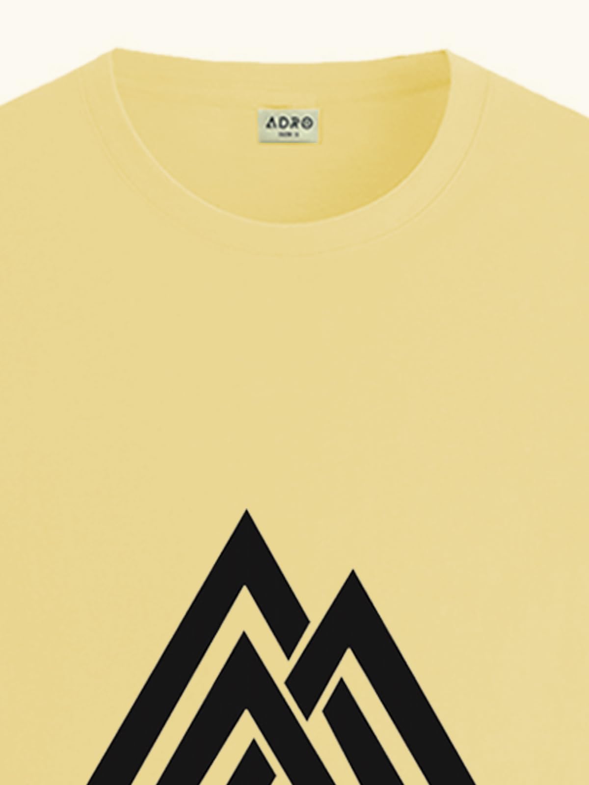 ADRO Triangle Mens Printed T-Shirt (RNR-M-TKT-LY_Light Yellow)