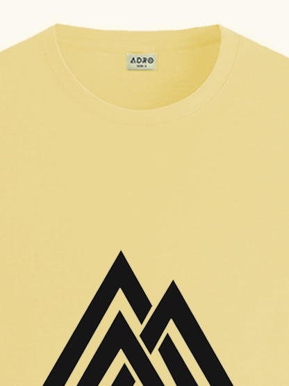 ADRO Triangle Mens Printed T-Shirt (RNR-M-TKT-LY_Light Yellow)