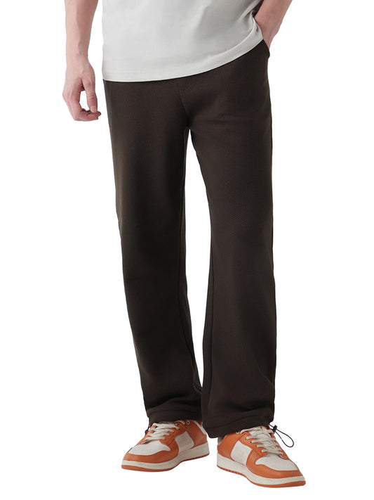 Bewakoof Heavy Duty 1.0 Men Textured Oversized Fit Cotton Blend Parachute Pants_646483_Brown_XL