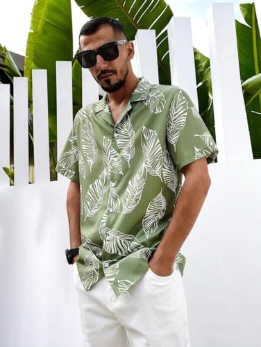 LookMark Mens Cotton Blend Casual Beach Wear Shirts | Stylish Printed Shirts for Men | Comfortable Summer Wear | Party, Vacatio