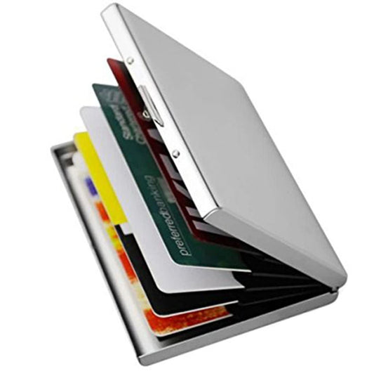OFIXO 6 Slots Credit Card Holder RFID Protected Stainless Steel Credit Card Wallet Slim Metal Credit Card Case for Men and Women