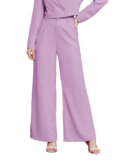 Kotty Womens High Rise Regular Fit Viscose Rayon Solid Trousers