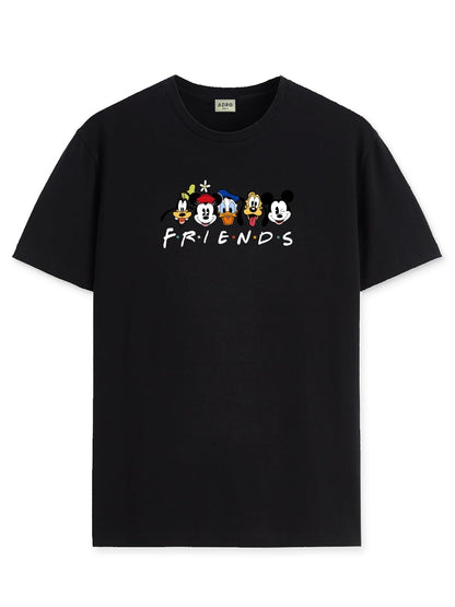 ADRO T Shirts for Boys & Girls | Friends Printed T-Shirt | Ages 3-14 | 100% Cotton Round Neck Tshirt for Boys |KRN-L2-FRIEND-BL-