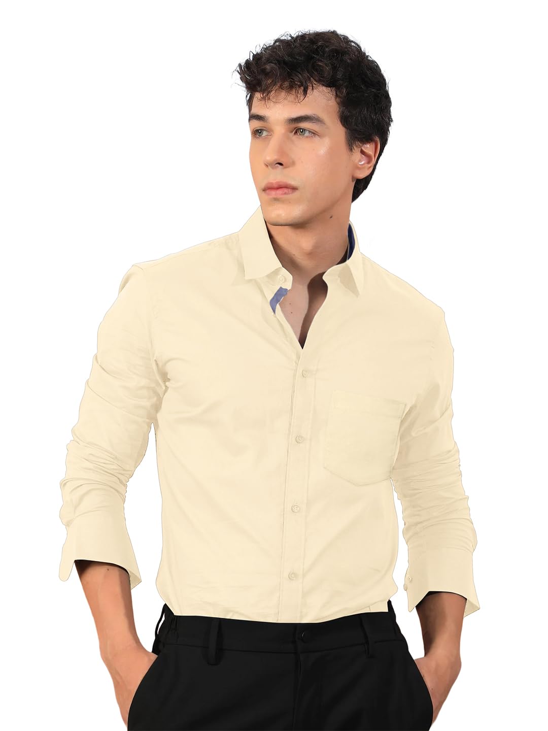 Pinkmint Mens Regular Fit Soft Cotton Blend Casual Combo Shirt with Pocket Design & Spread Collar Full Sleeves Formal Shirt Lig