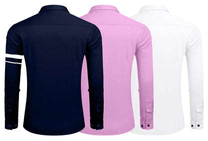 Zartha Combo Of Men Cotton Polyester Blend Regular Fit Casual Shirt Pack Of 3