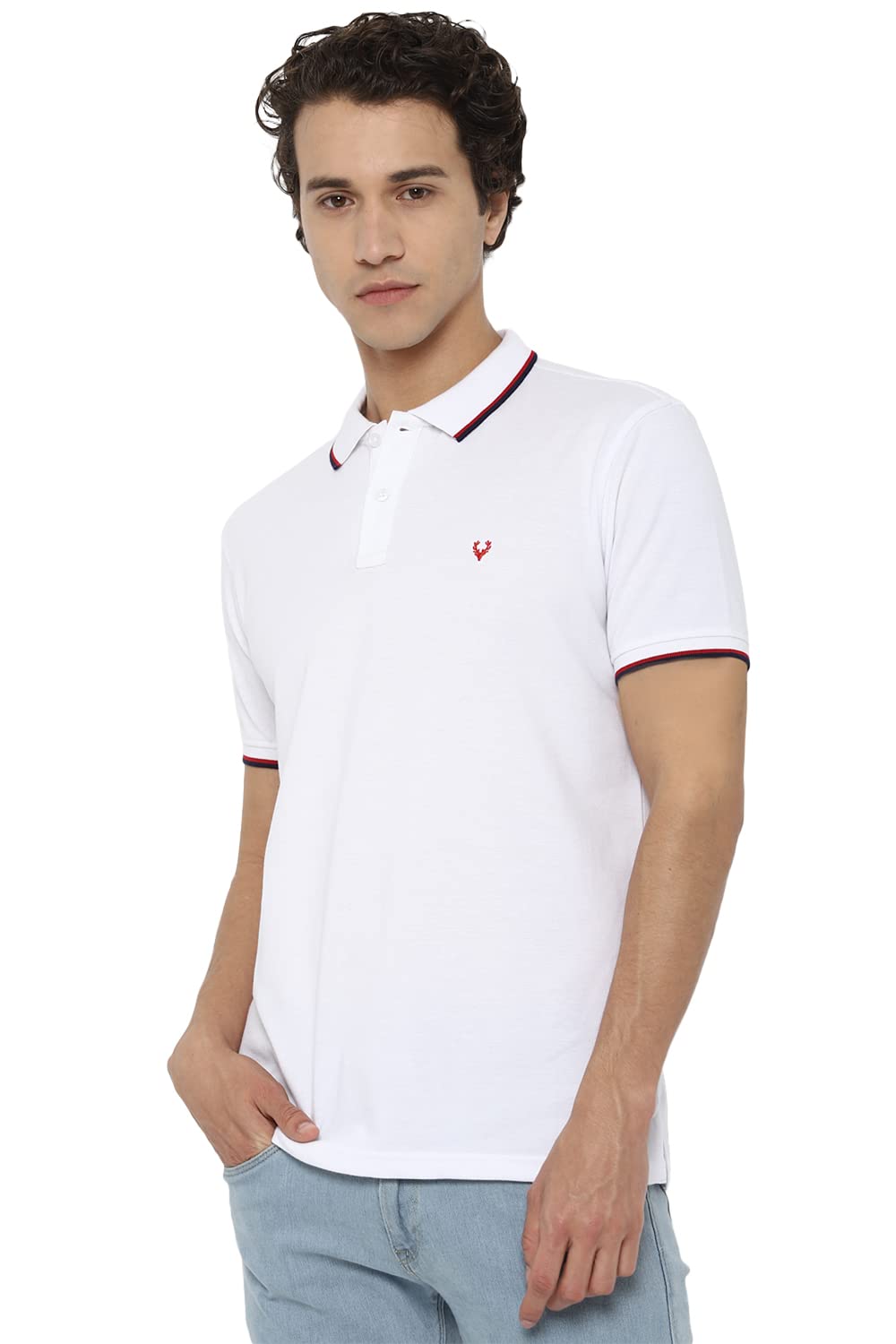 Allen Solly Men Regular Fit Solid Polo Shirt