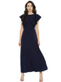 Rare Women'S Synthetic A-Line Maxi Dress (Ep2827A- Blue_Xl)