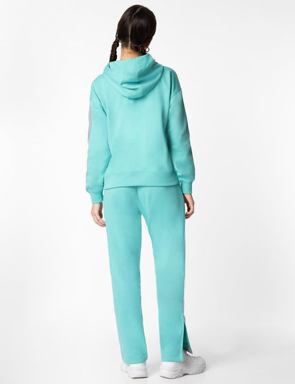 FYLTR Womens Drop Shoulder Hoodie & Joggers Set With Contrast Branded Tape on Sleeve and Jogger Side Seam - Rib Hem & Cuff | Sl