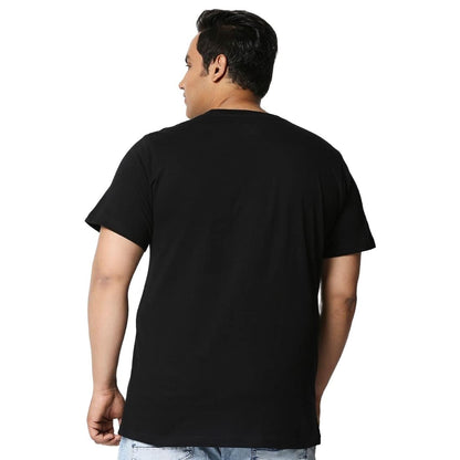 Bewakoof Mens Mickey Trio Call (DL) Graphic Print 100% Cotton Plus Size T-Shirt- Regular Fit, Round Neck, Half Sleeve Black