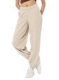 The Souled Store Solids: Off-White Women and Girls Pull On Cotton Blend Regular Fit Joggers