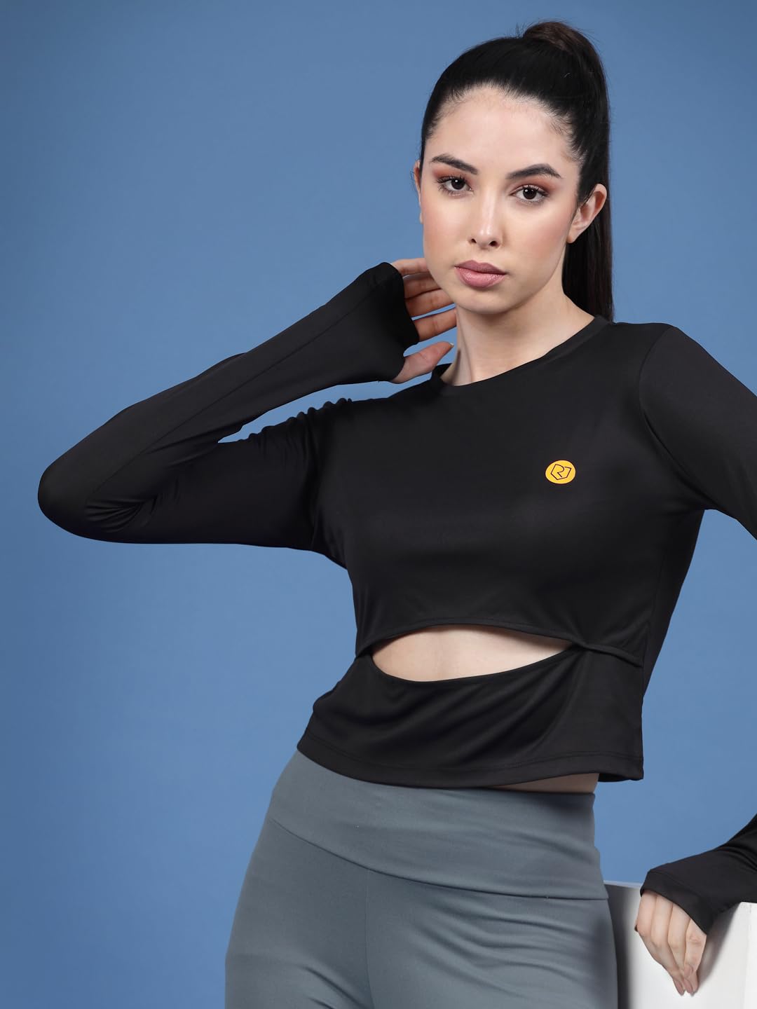 Rigo Round Neck Activewear Top for Women | Comfort Fit Stylish Active T-Shirt for Girls | Gym/Sports Wear Tees & Workout Tops