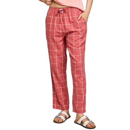 NYKD (NYS141 Checked Pure Cotton Pyjama Sleepwear Pants for Women | Relaxed Fit with Non-Slip Elasticated Waistband, Adjustable
