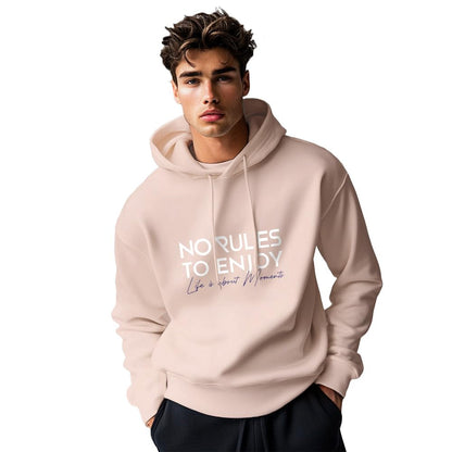 Nobero MenS Cotton Blend Neck Hooded Regular Fit Sweatshirt (1M-Twho-C0680_Pink Clay_Medium)