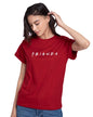 Bewakoof Official Friends Merchandise Womens Typography Boyfriend Fit Half Sleeve Round Neck Cotton T-Shirt