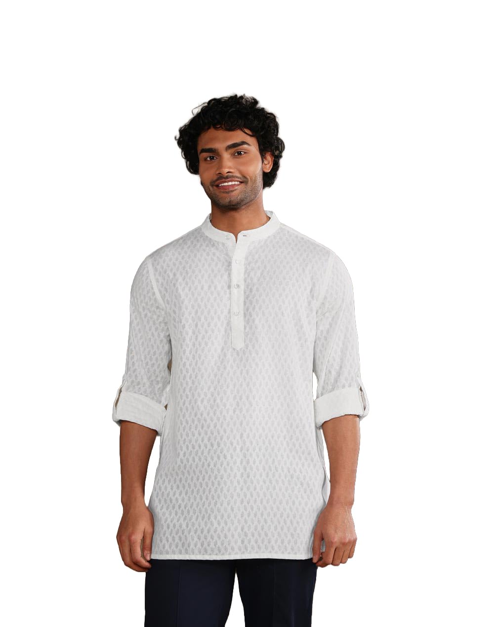 Fabindia White Cotton Short Kurta