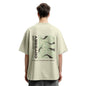 Nobero MenS Graphic Print Oversized Fit T-Shirt (1M-Twrt-C0838-Pal_Aloe Green