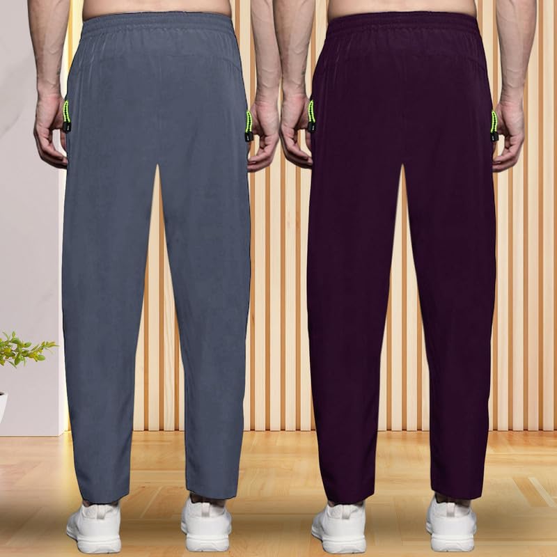 Pinkmint Track Pant for Men ll Soild Track Pant ll Stretchable Regular Fit ll Yoga Wear ll Active wear (Pack of 2)