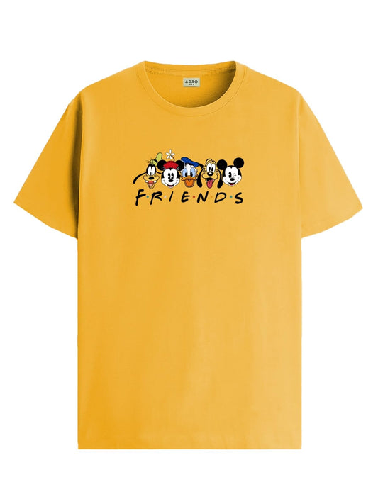 ADRO T Shirts for Boys & Girls | Friends Printed T-Shirt | Ages 3-14 | 100% Cotton Round Neck Tshirt for Boys |KRN-L2-FRIEND-MU-