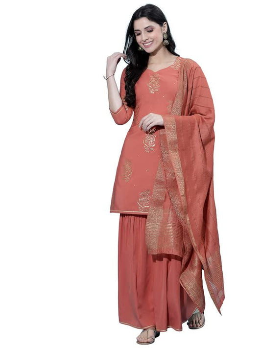 Sanisa Women's Straight Kurta Set with Dupatta