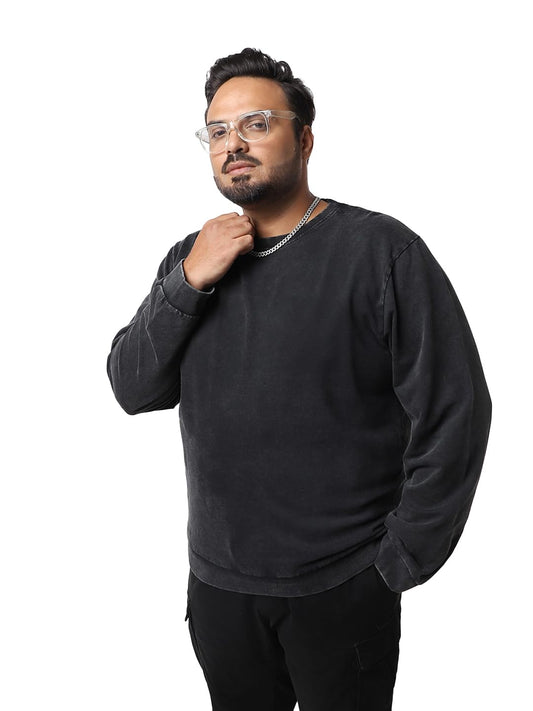 Bewakoof MenS Solid Regular Fit Sweatshirt_603751_Black_3Xl