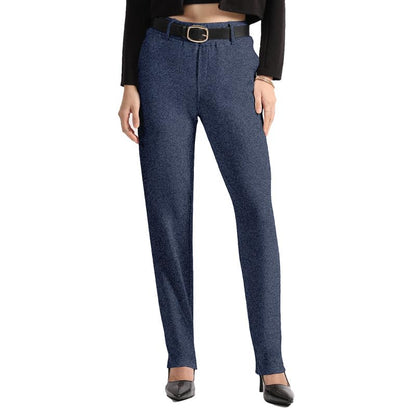 BlissClub Work-to-Wine Twill Straight Pants -Tall Above 55, Twill Pattern, Cotton Pants, Breathable and Stretchy